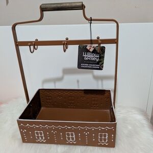 Willow & Riley Rustic Gingerbread Decor Kitchen Caddy Metal Organizer New!